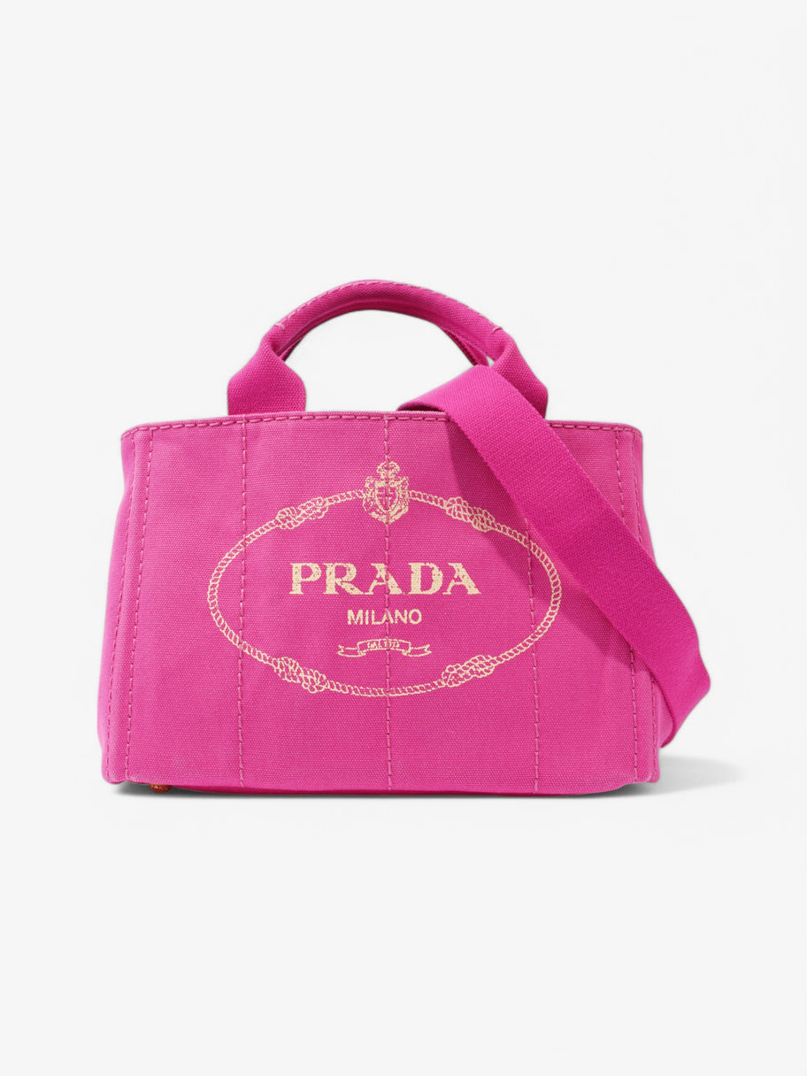 Prada 2 Way Handbag Pink Canvas Image 1