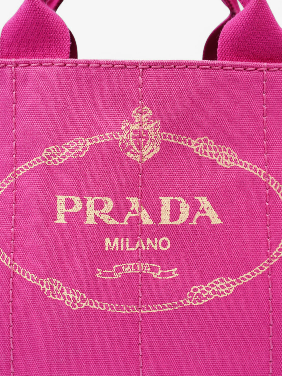 Prada 2 Way Handbag Pink Canvas Image 7
