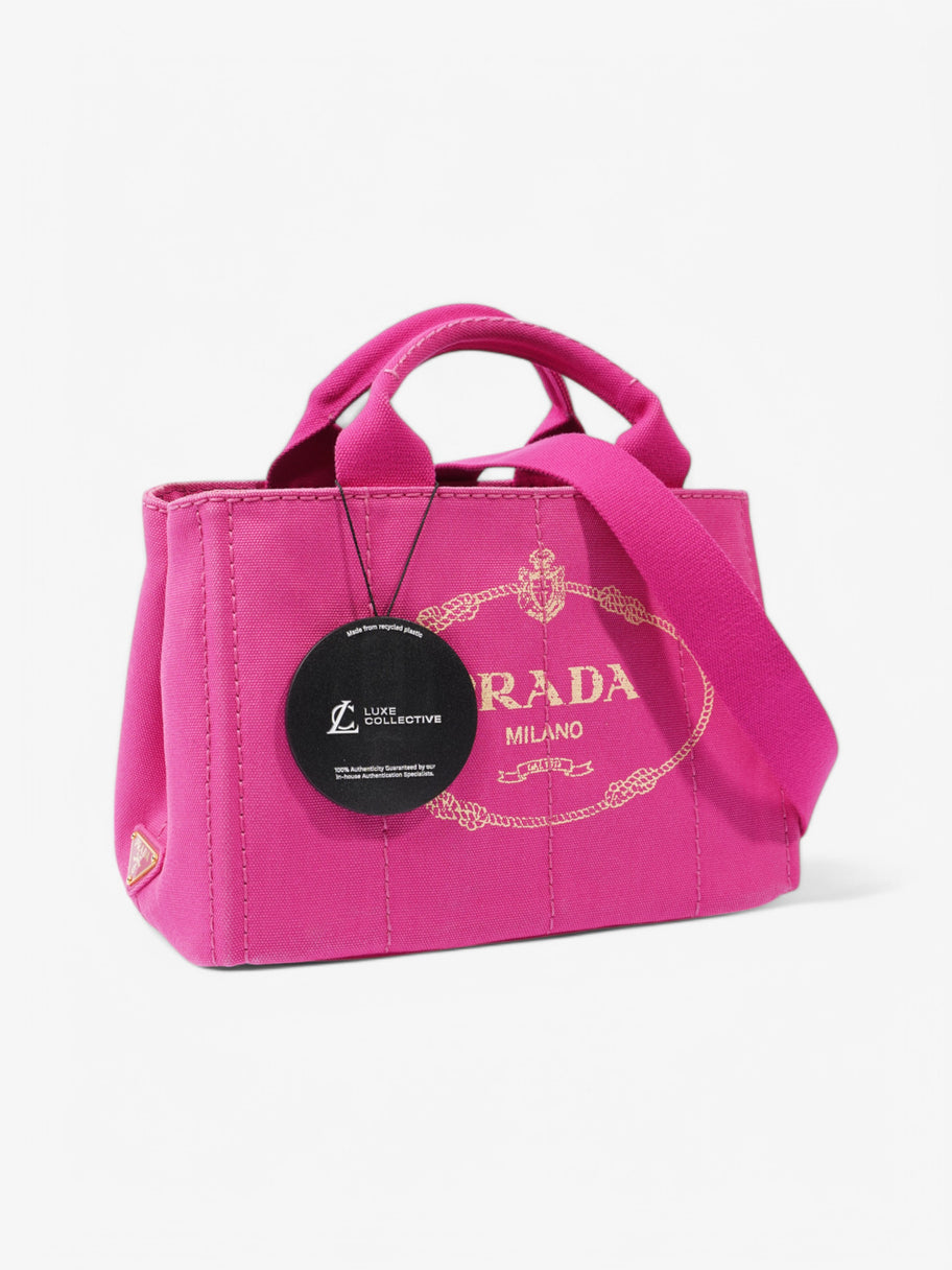 Prada 2 Way Handbag Pink Canvas Image 9