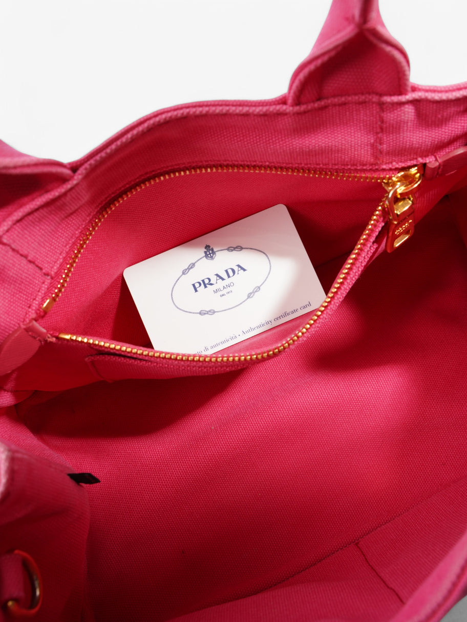 Prada Canapa Tote Pink Canvas Image 7