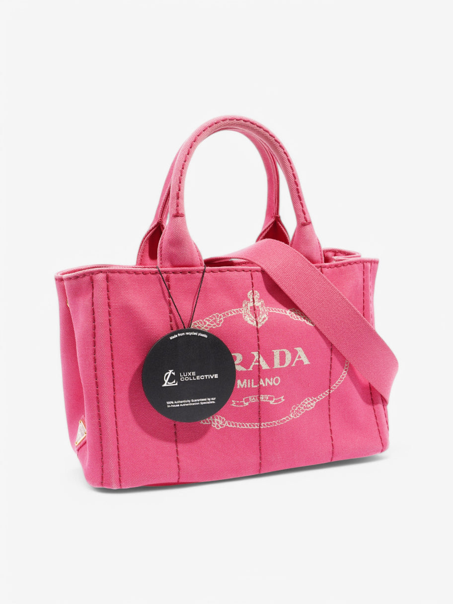 Prada Canapa Tote Pink Canvas Image 9