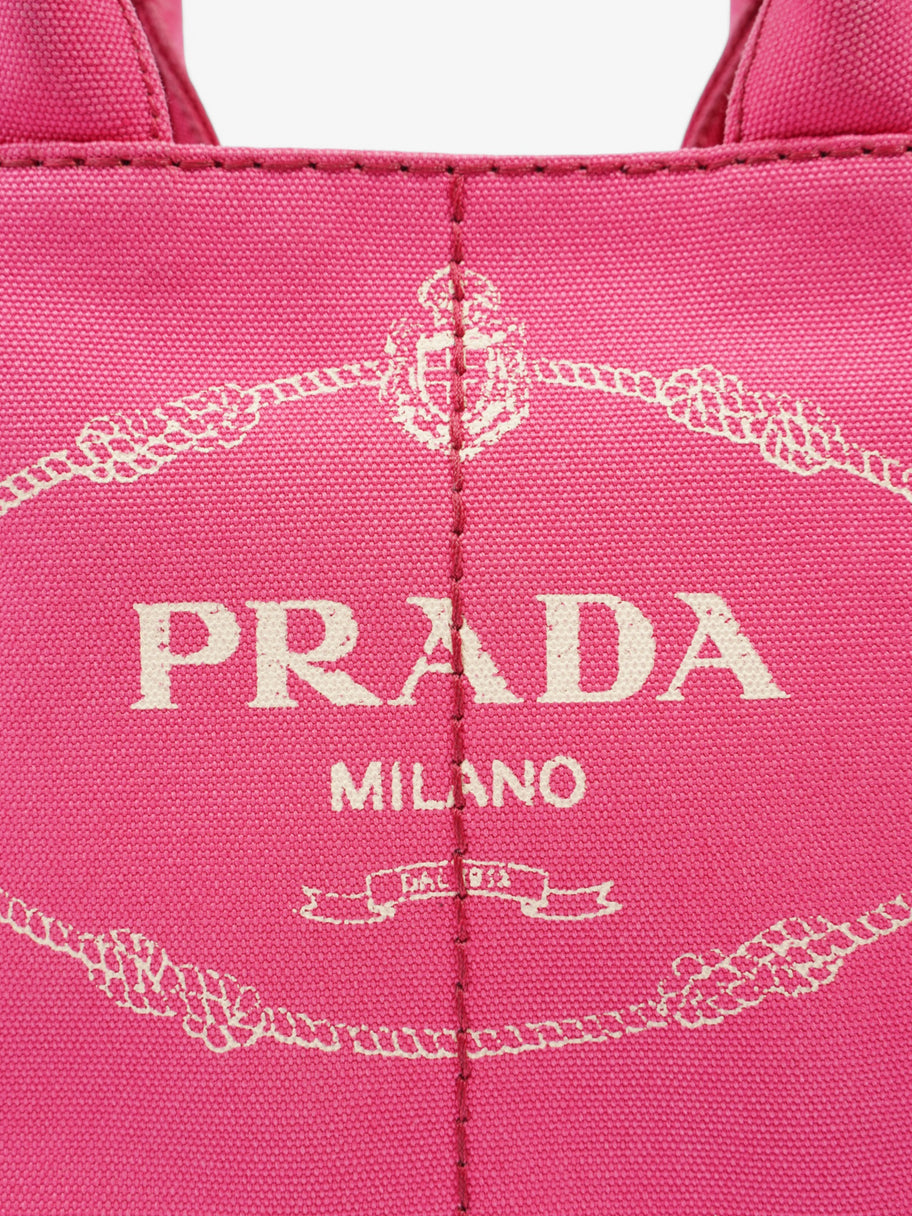 Prada Canapa Tote Pink Canvas Image 7