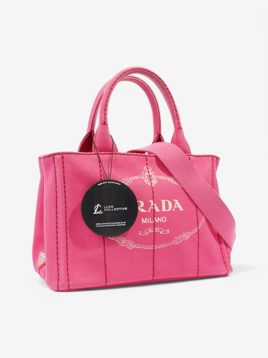 Prada Canapa Tote Pink Canvas Image 9