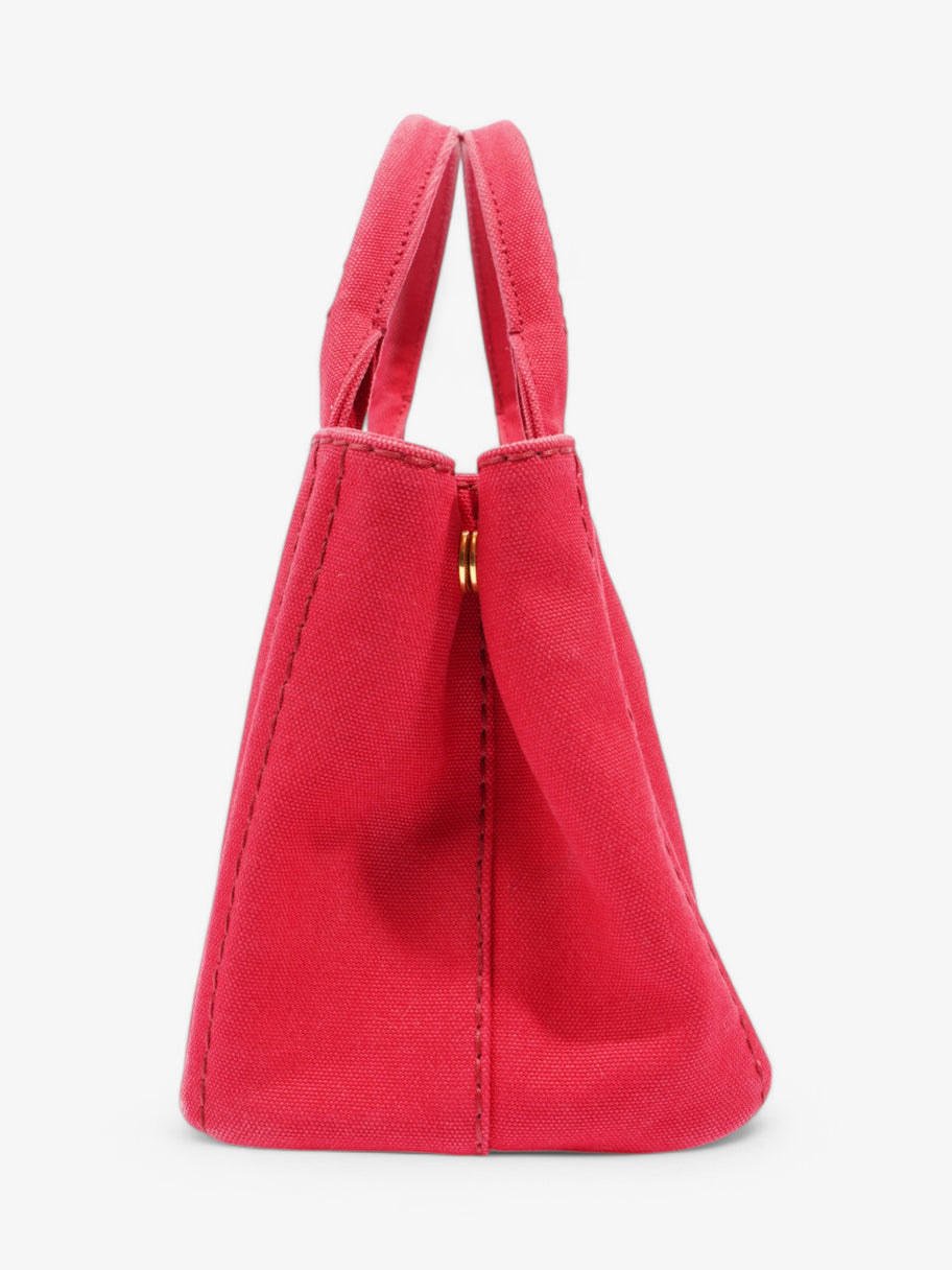 Prada Canapa Tote Red Canvas Image 3