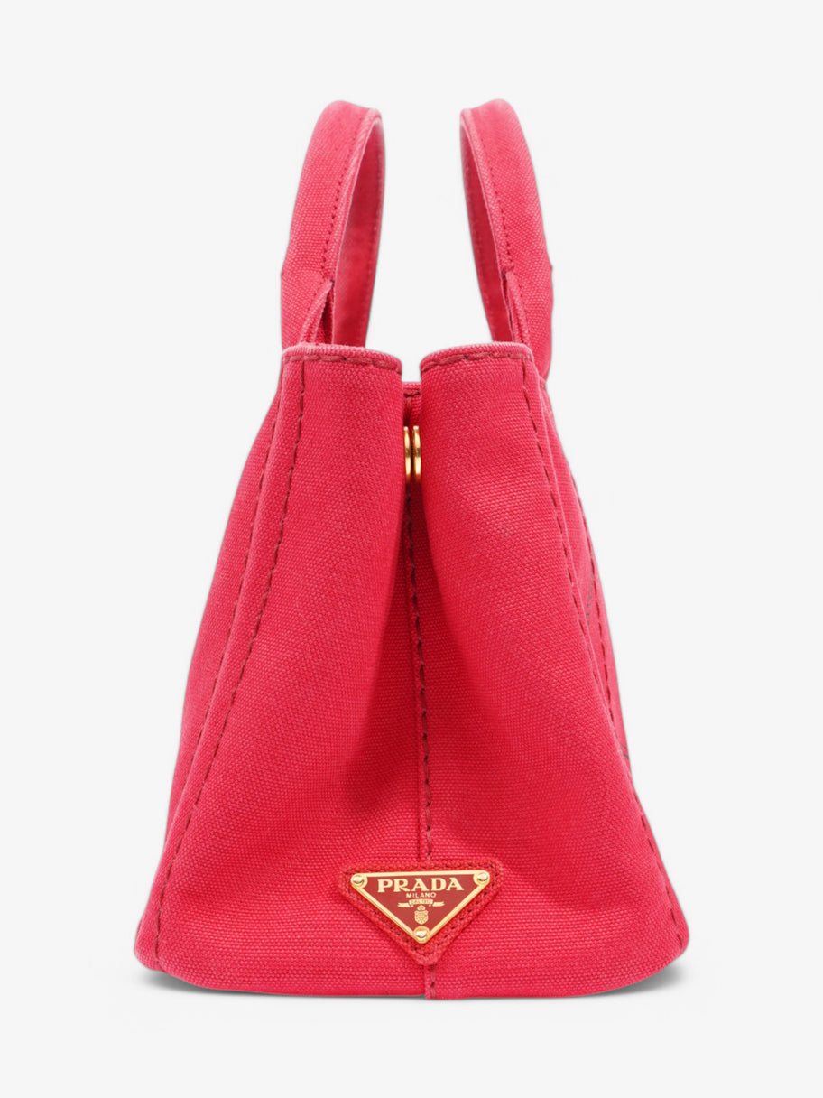 Prada Canapa Tote Red Canvas Image 5