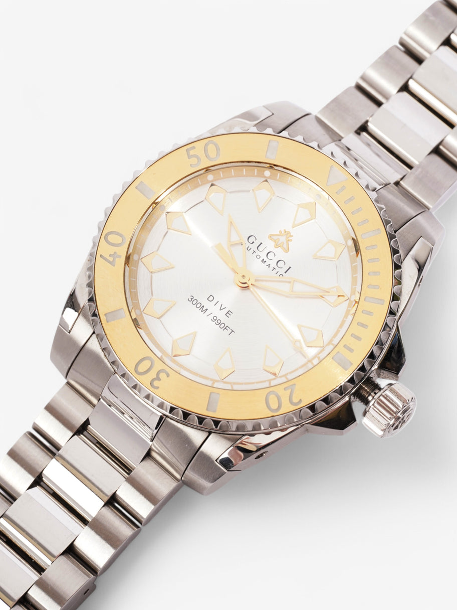 Gucci Dive Automatic Gold Silver Steel Strap YA136357 Silver / Gold Stainless Steel 40mm Image 5
