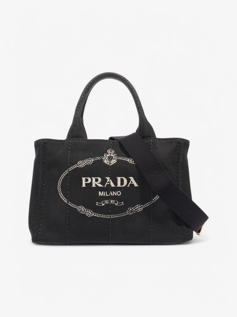  Prada 2 Way Handbag Black Canvas