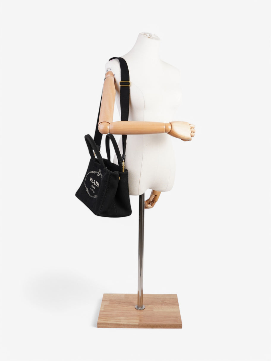 Prada 2 Way Handbag Black Canvas Image 2