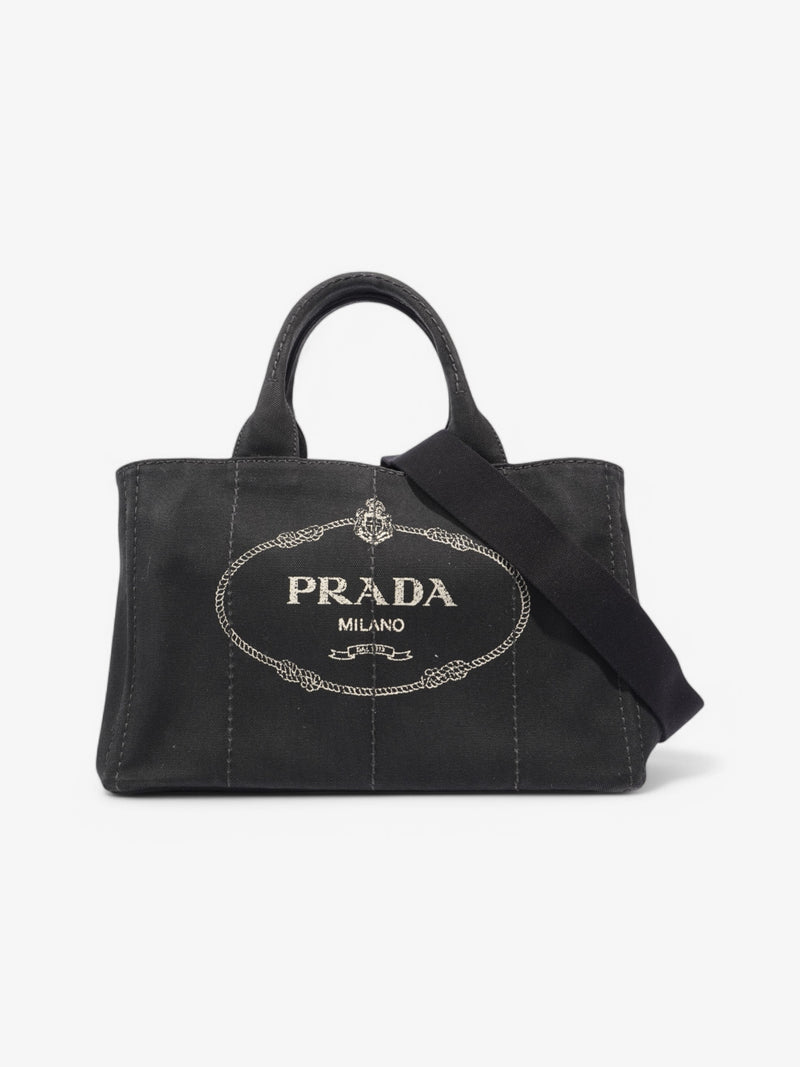  Prada 2 Way Handbag Black Canvas