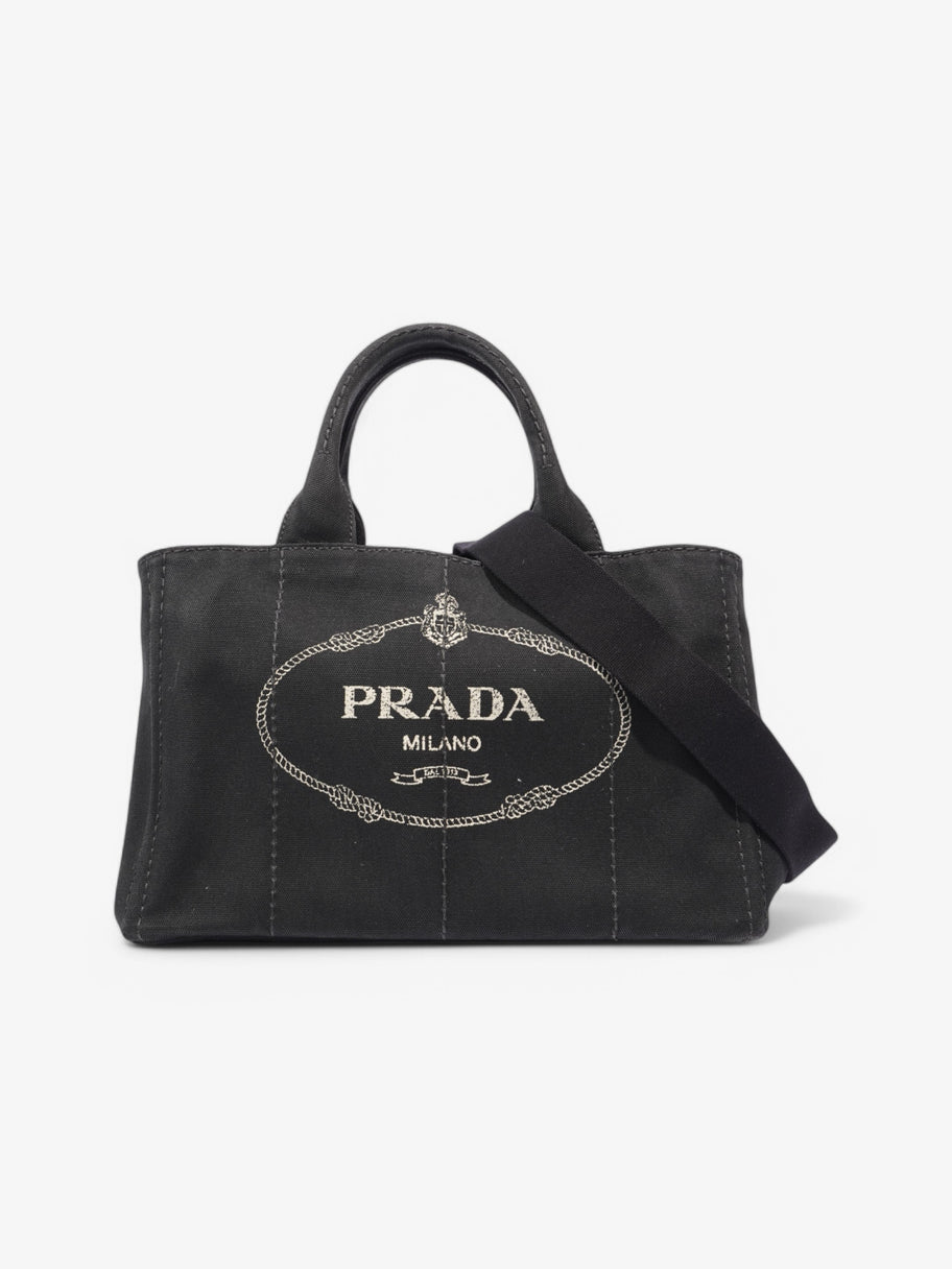 Prada 2 Way Handbag Black Canvas Image 1