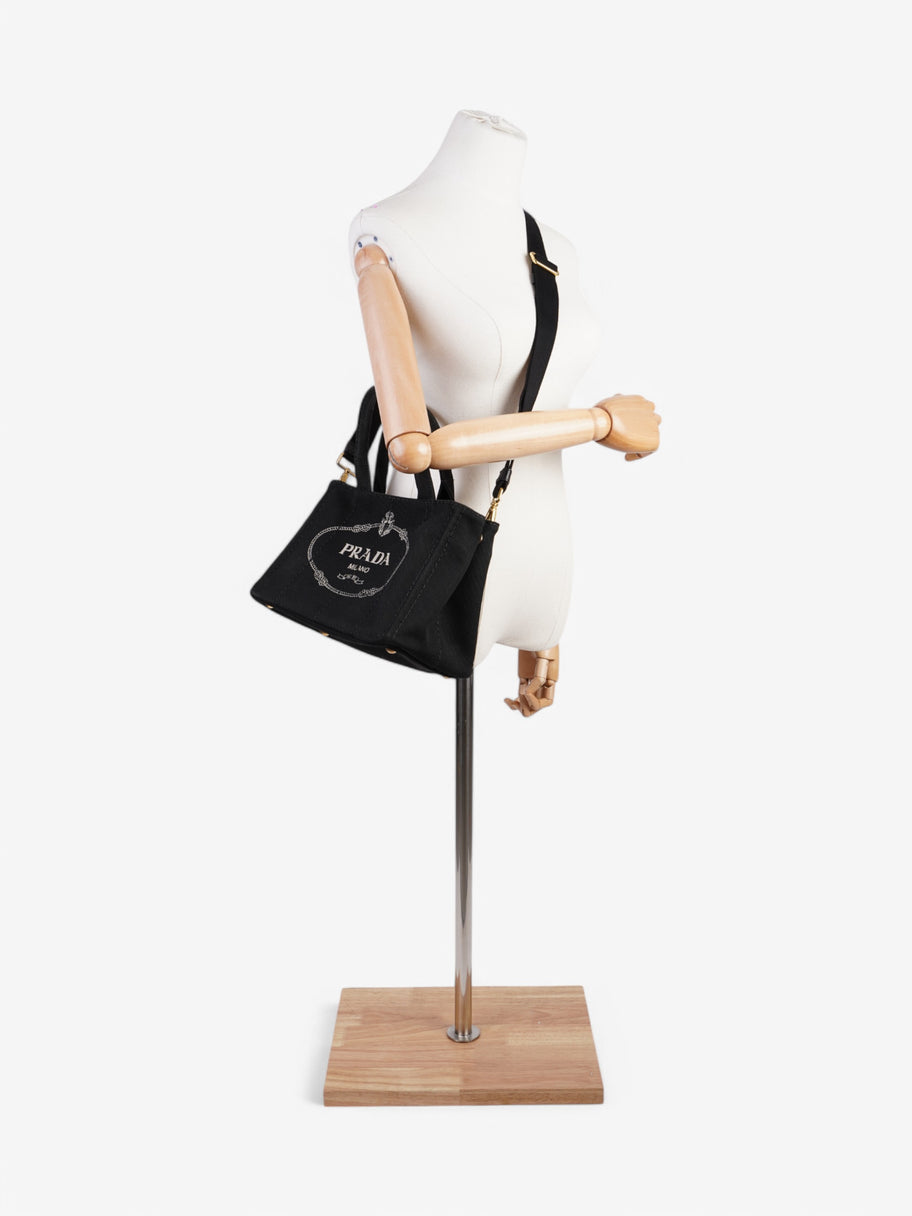 Prada 2 Way Handbag Black Canvas Image 2