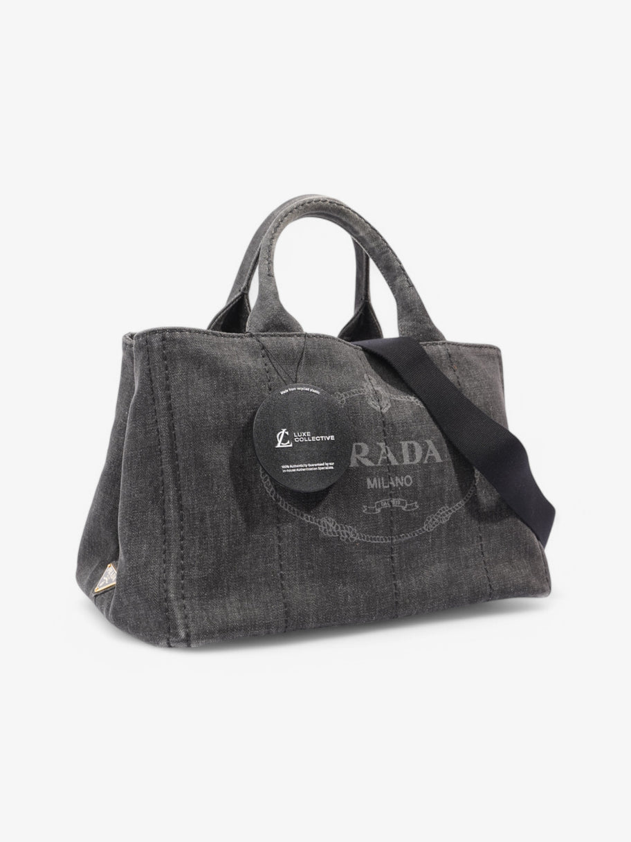 Prada 2 Way Handbag Black Denim Image 10