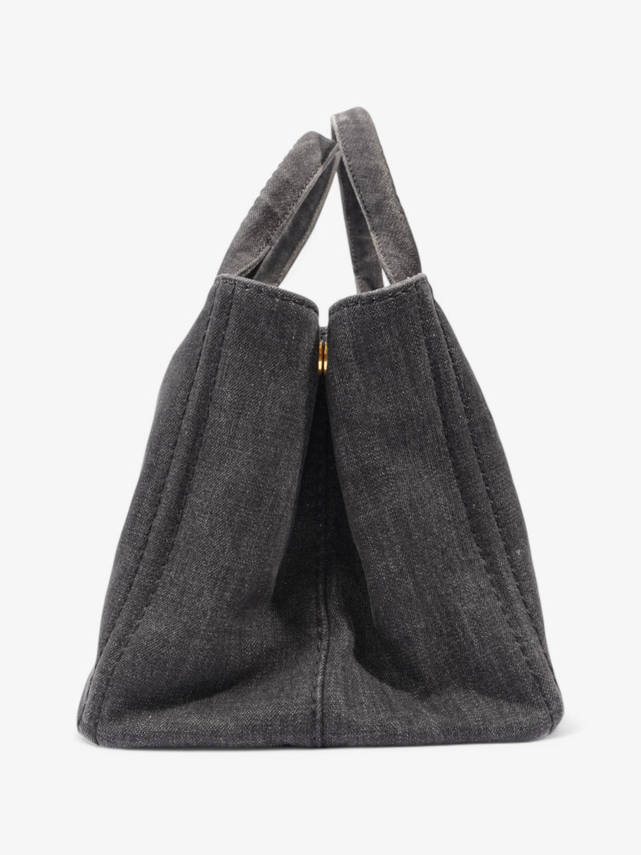 Prada 2 Way Handbag Black Denim Image 3