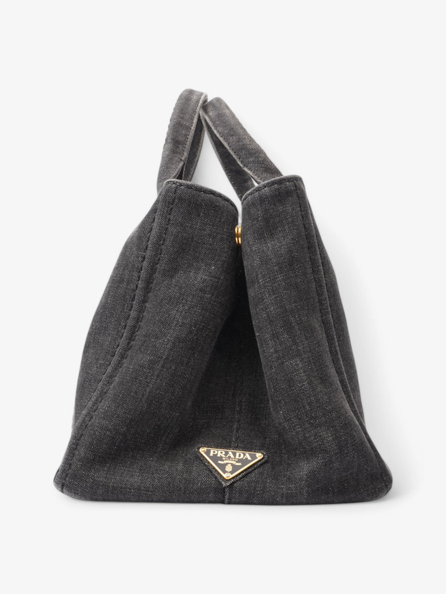 Prada 2 Way Handbag Black Denim Image 5