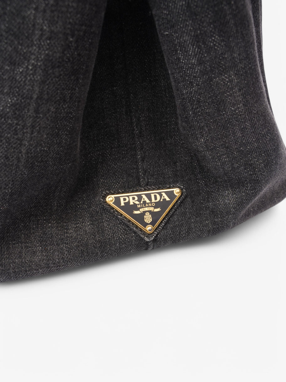 Prada 2 Way Handbag Black Denim Image 6