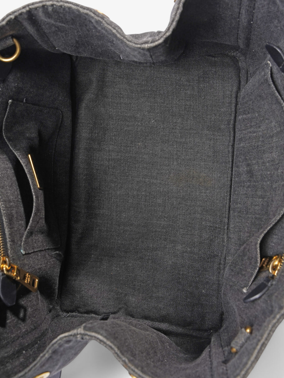 Prada 2 Way Handbag Black Denim Image 8
