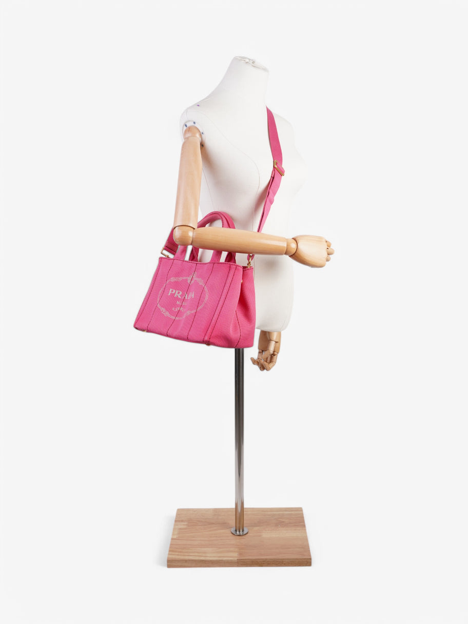 Prada Canapa Tote Pink Cotton Image 2