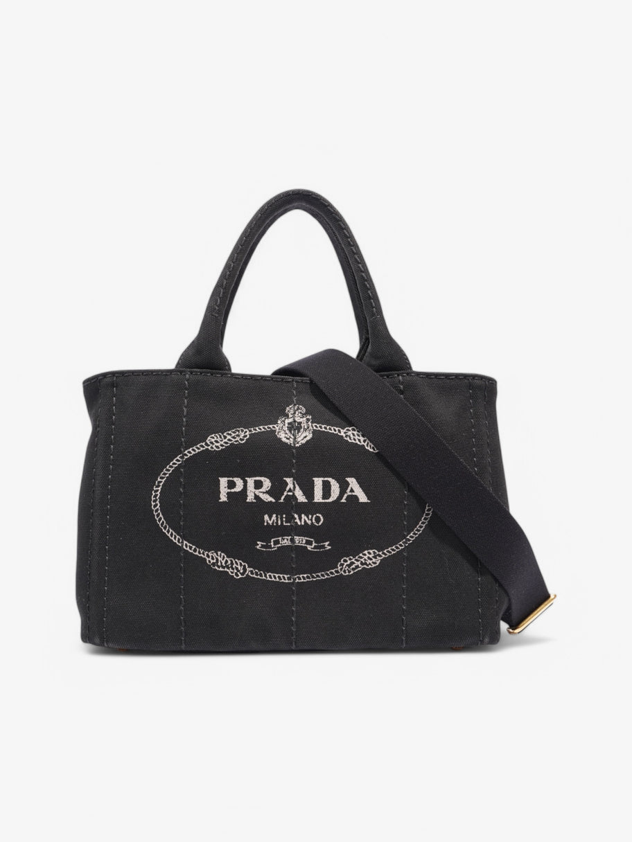 Prada Canapa Tote Black Canvas Image 1