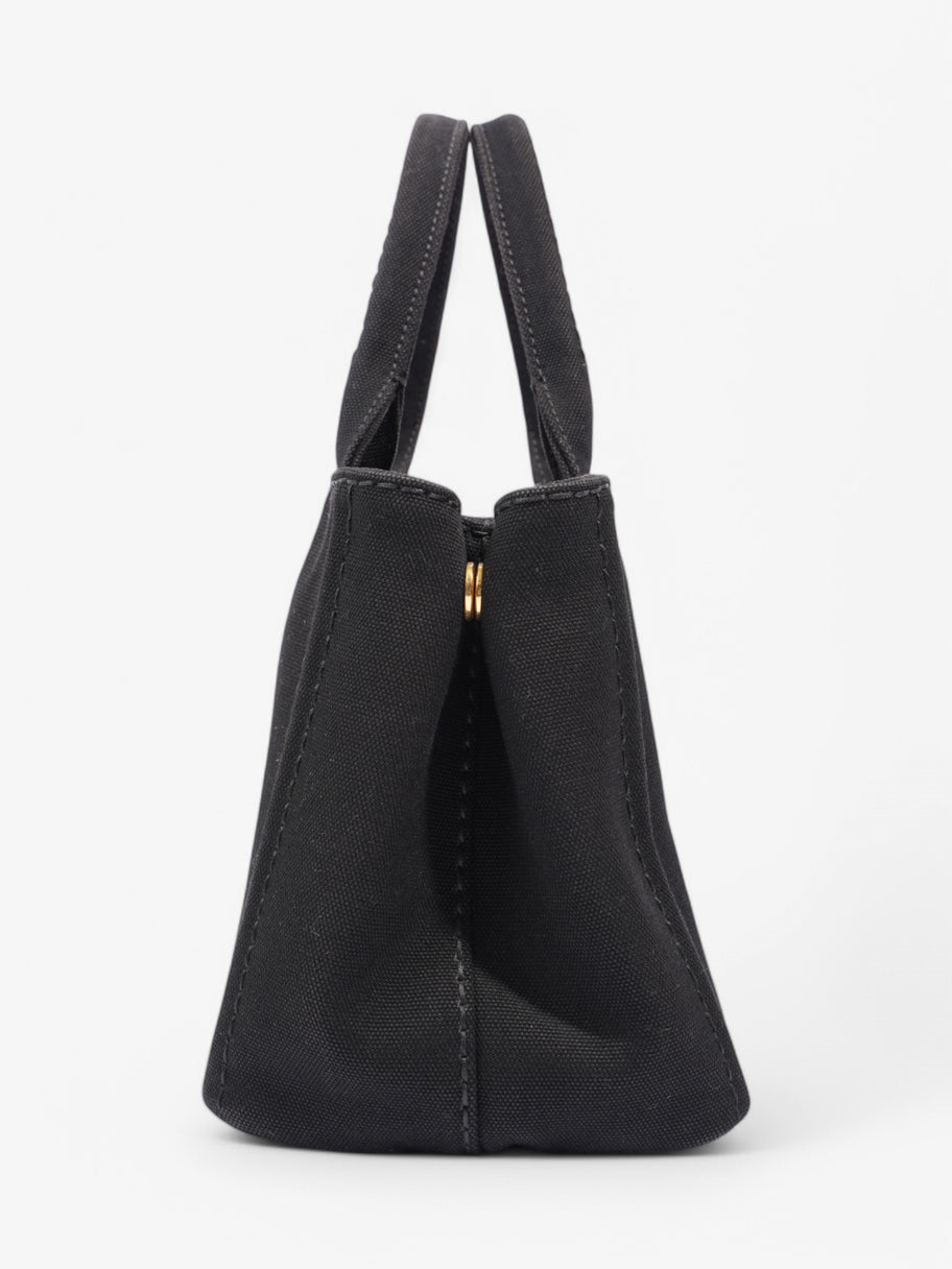 Prada Canapa Tote Black Canvas Image 3