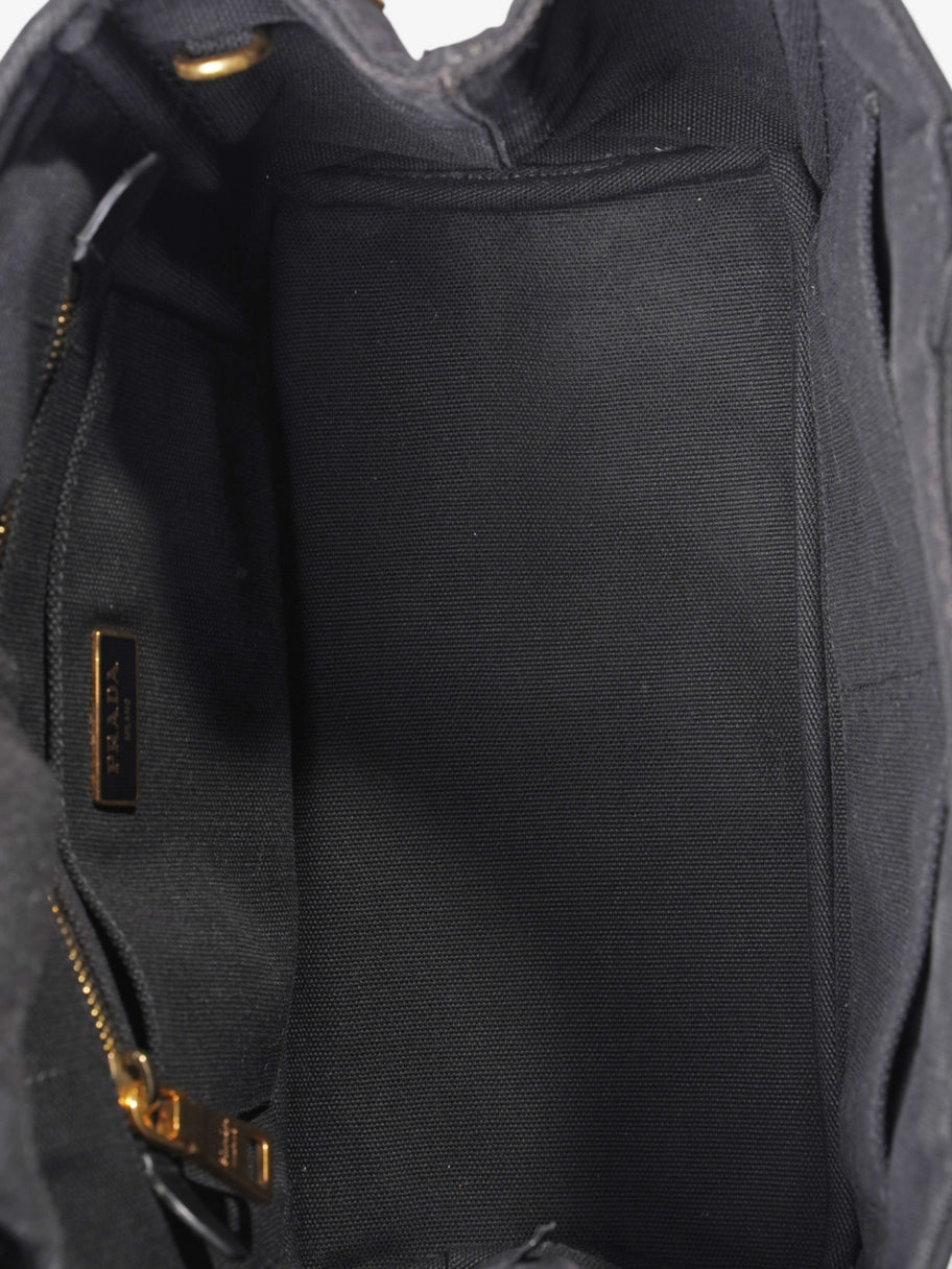 Prada Canapa Tote Black Canvas Image 8