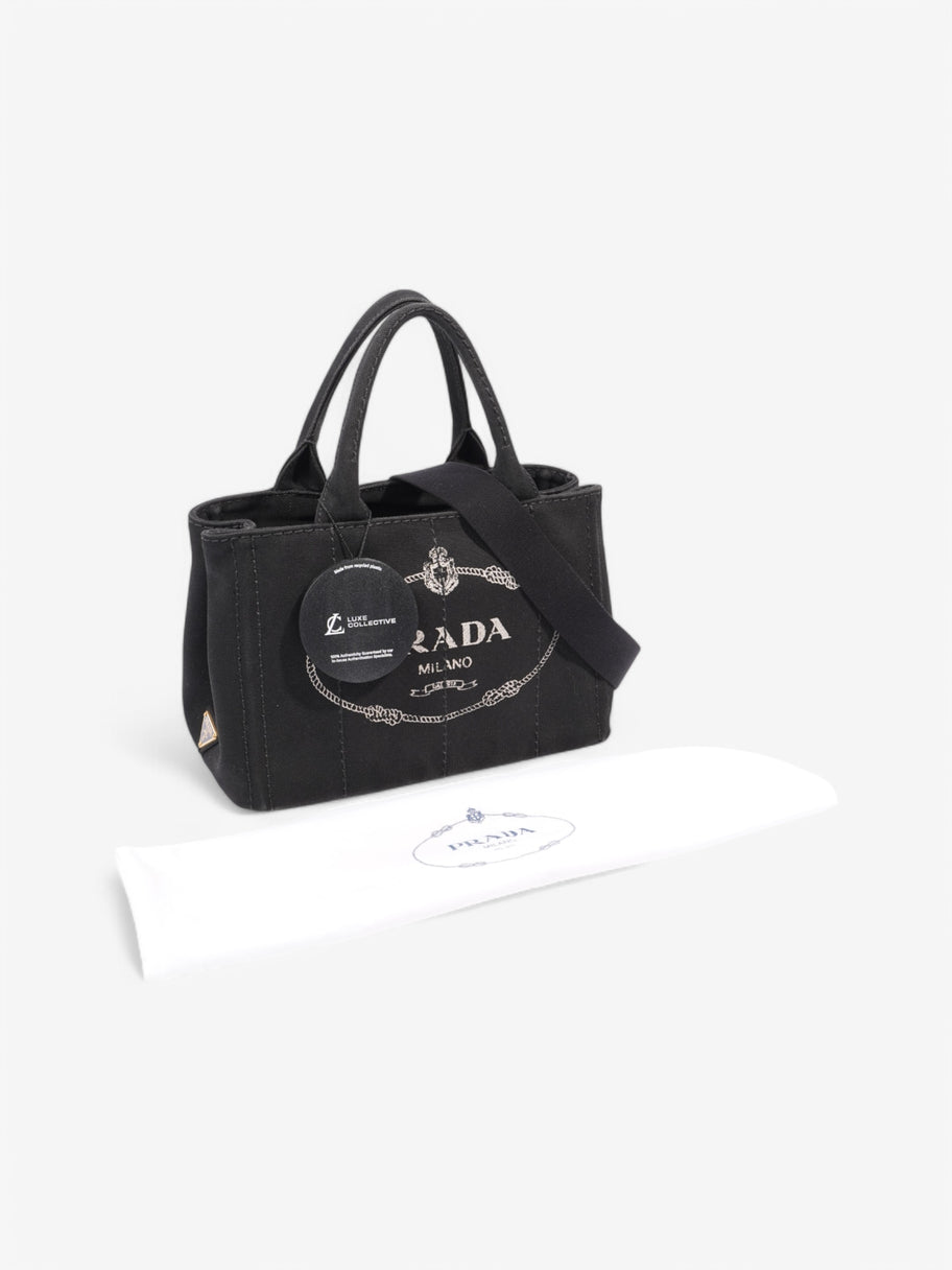 Prada Canapa Tote Black Canvas Image 9