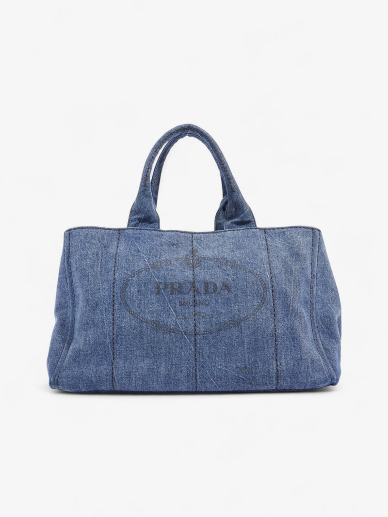 Prada Canapa Tote Blue Denim