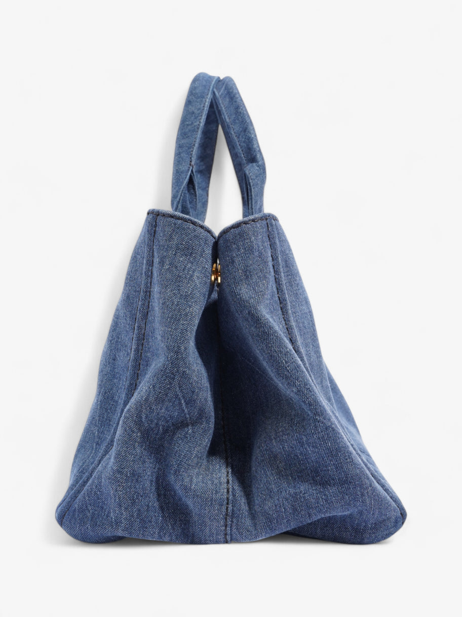 Prada Canapa Tote Blue Denim Image 3