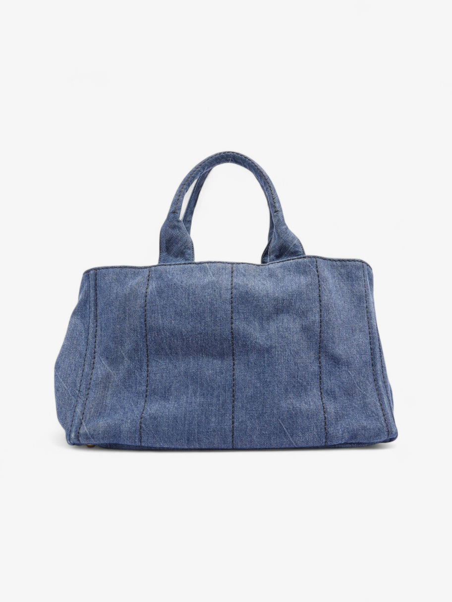 Prada Canapa Tote Blue Denim Image 4