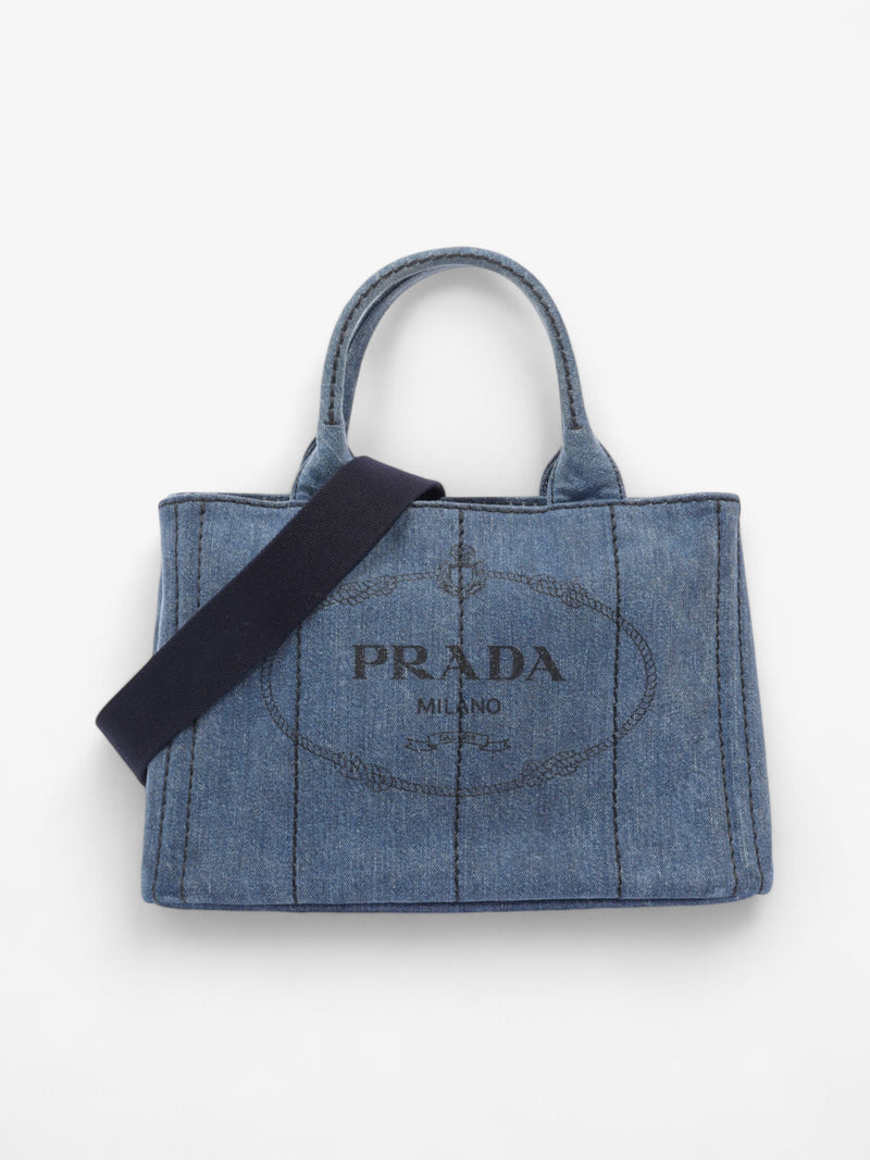  Prada Canapa Tote Blue Denim