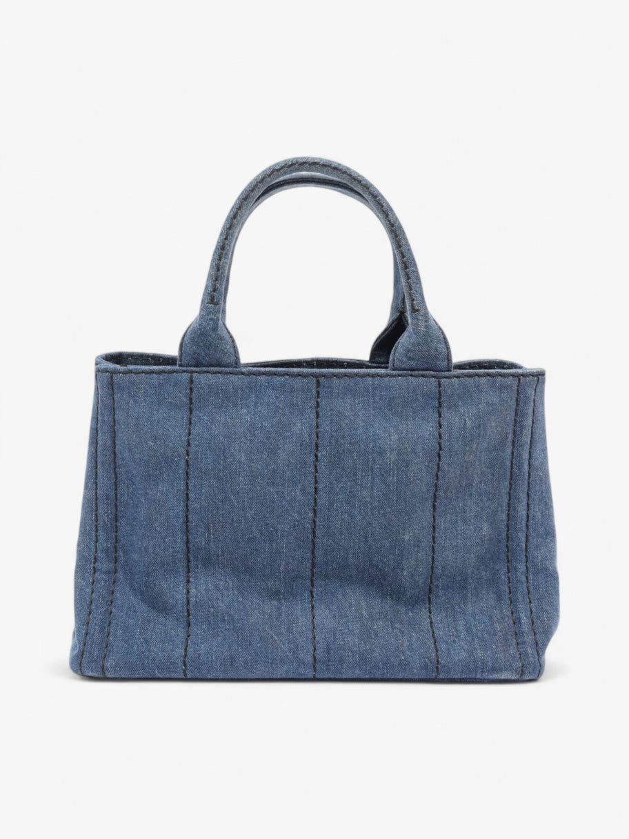 Prada Canapa Tote Blue Denim Image 4