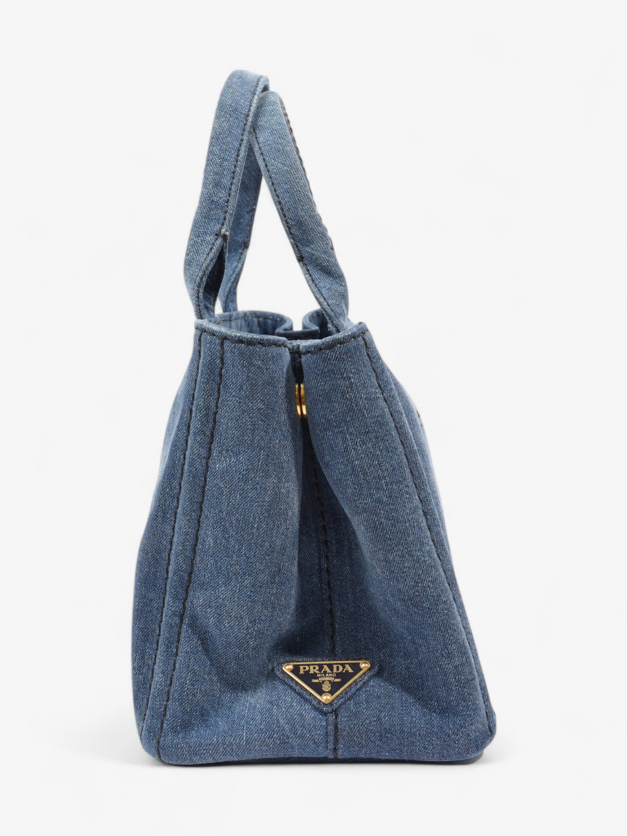 Prada Canapa Tote Blue Denim Image 5