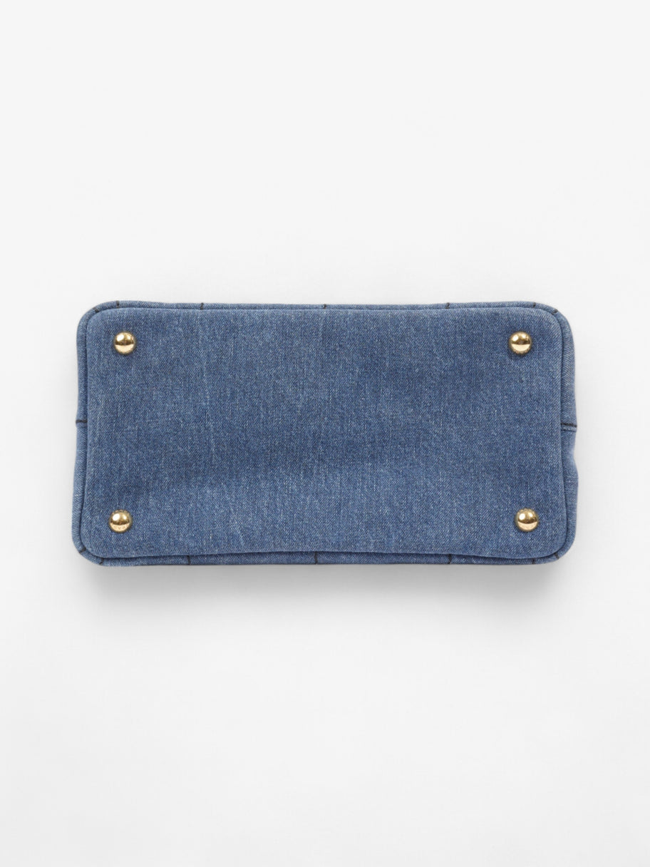 Prada Canapa Tote Blue Denim Image 6