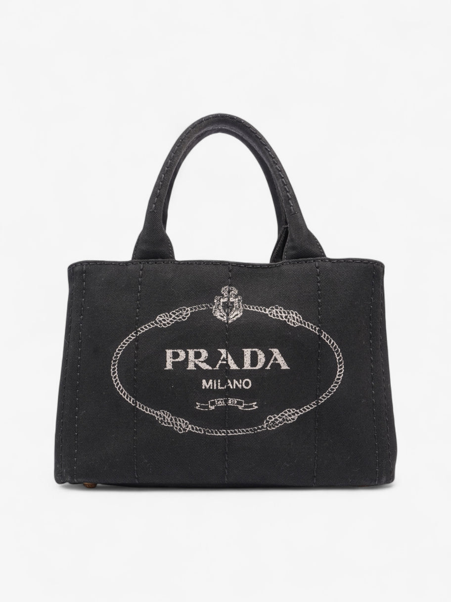 Prada Canapa Tote Black Canvas Image 1