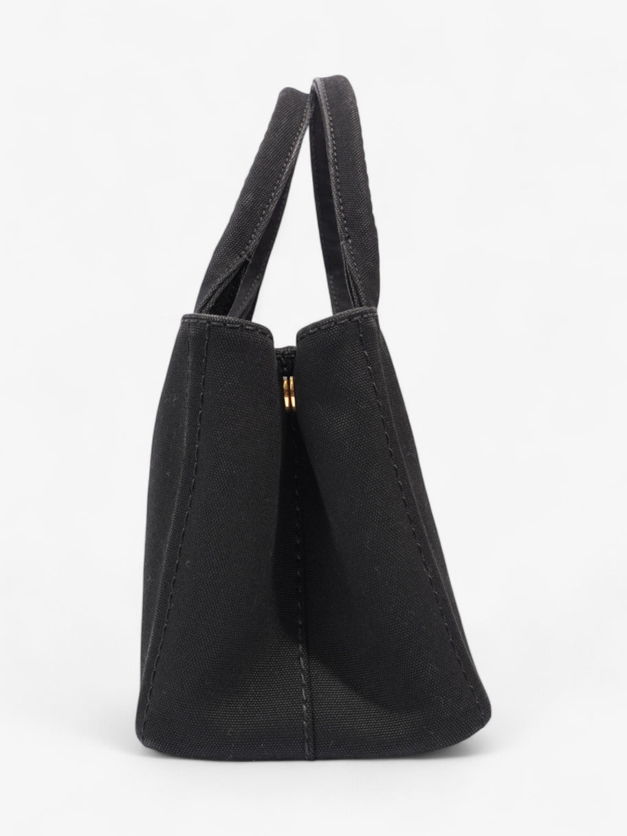 Prada Canapa Tote Black Canvas Image 3
