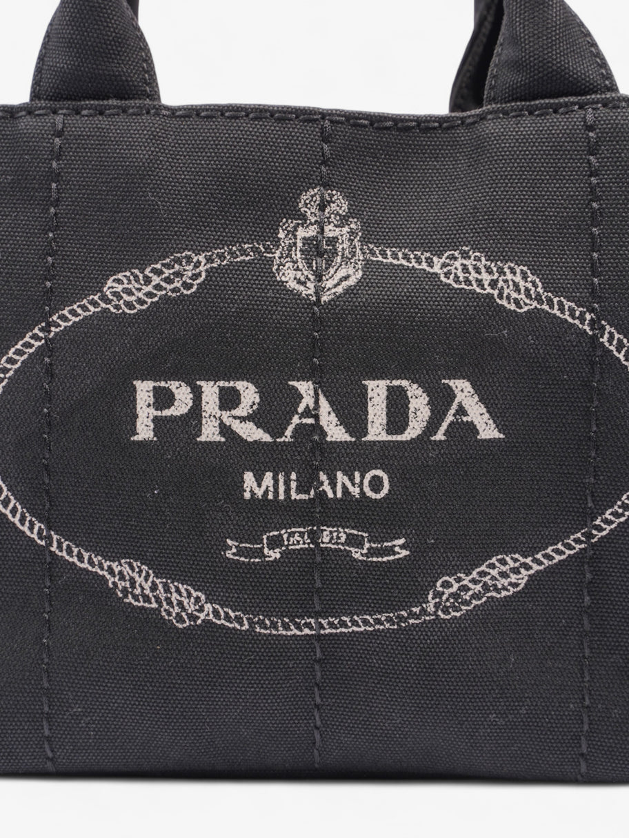 Prada Canapa Tote Black Canvas Image 7