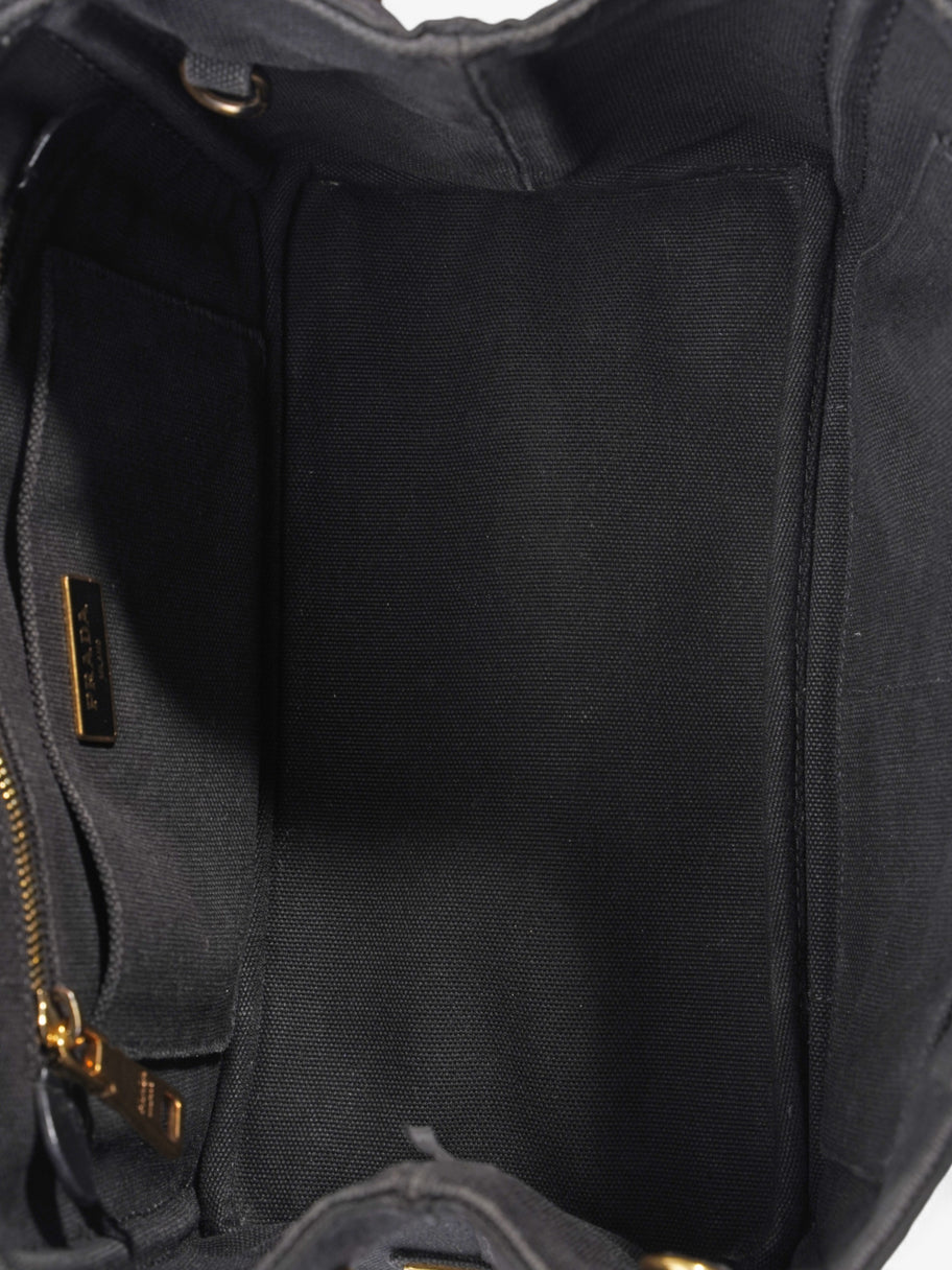Prada Canapa Tote Black Canvas Image 8