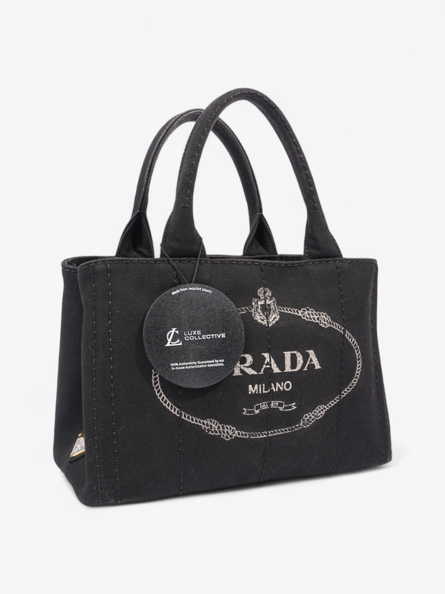 Prada Canapa Tote Black Canvas Image 9