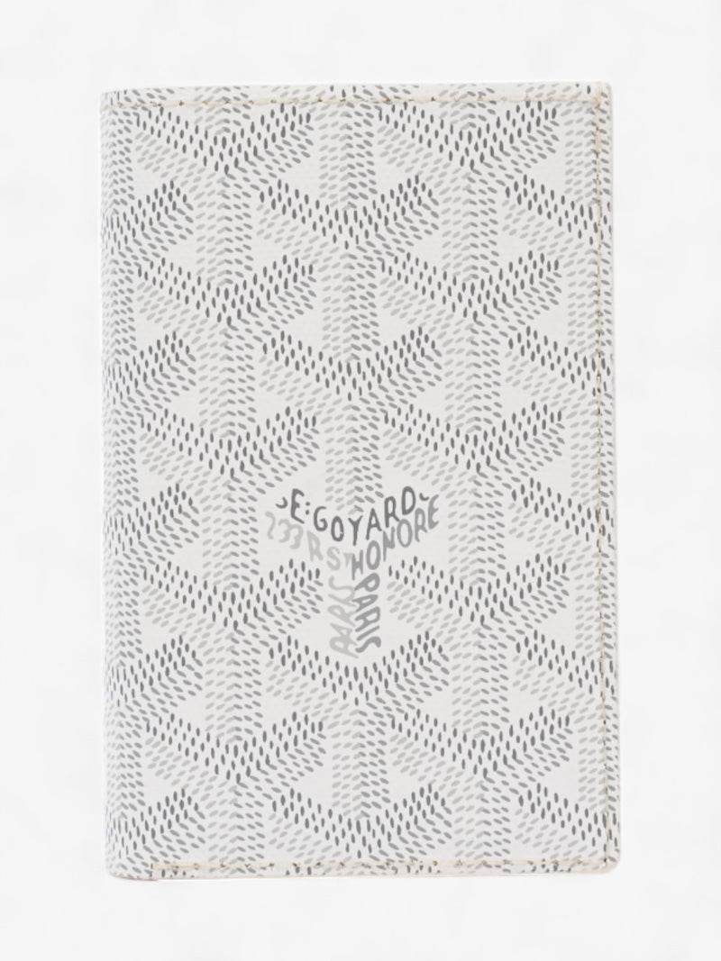  Goyard Saint Pierre Card Wallet White  / Grey Leather