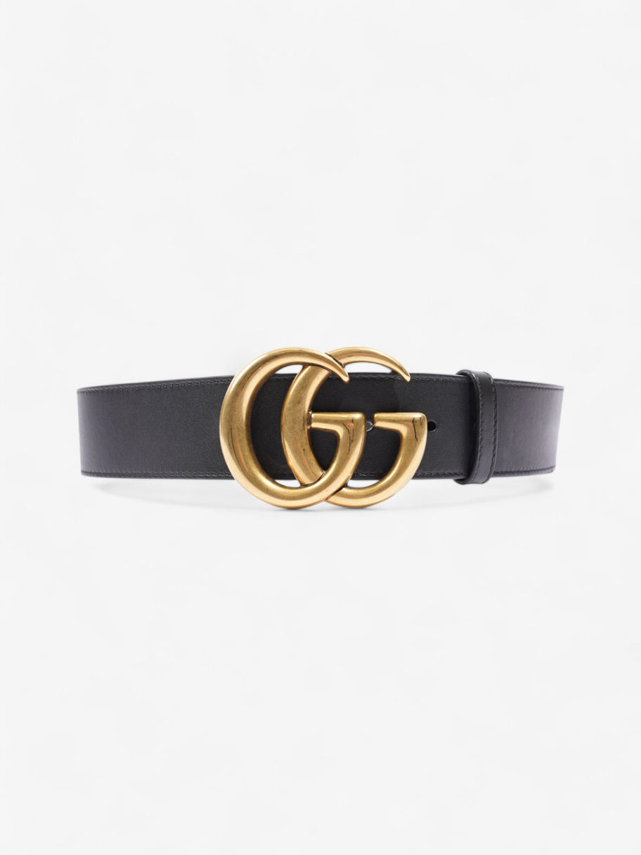 Gucci GG Marmont Wide Belt Blackk / Gold Leather 75cm / 30