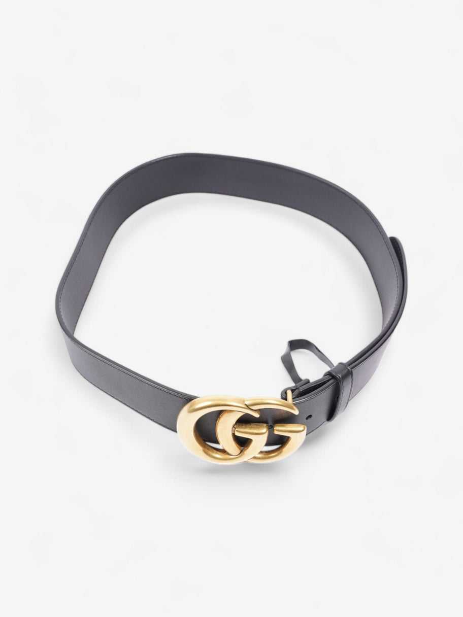 Gucci GG Marmont Wide Belt Blackk / Gold Leather 75cm / 30