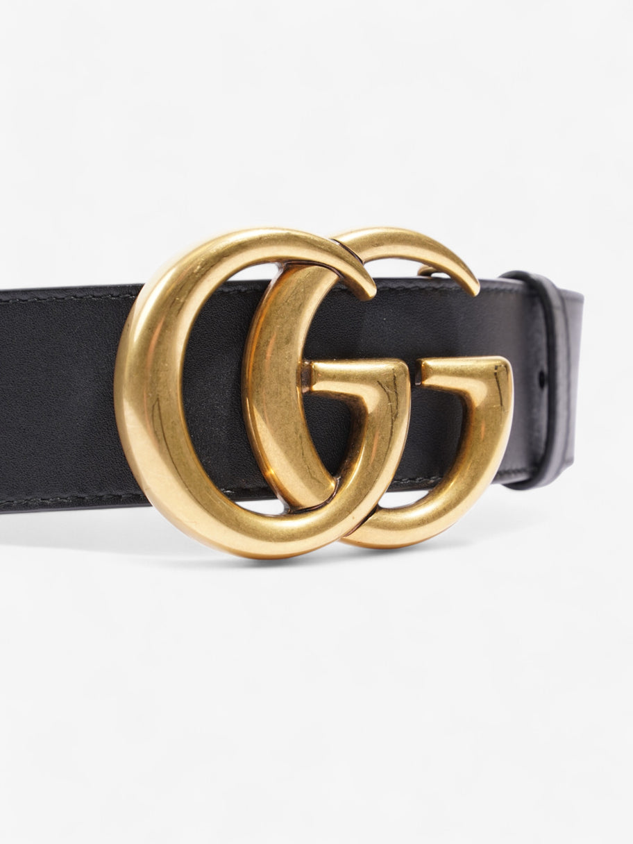 Gucci GG Marmont Wide Belt Blackk / Gold Leather 75cm / 30
