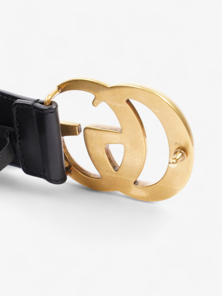 Gucci GG Marmont Wide Belt Blackk / Gold Leather 75cm / 30