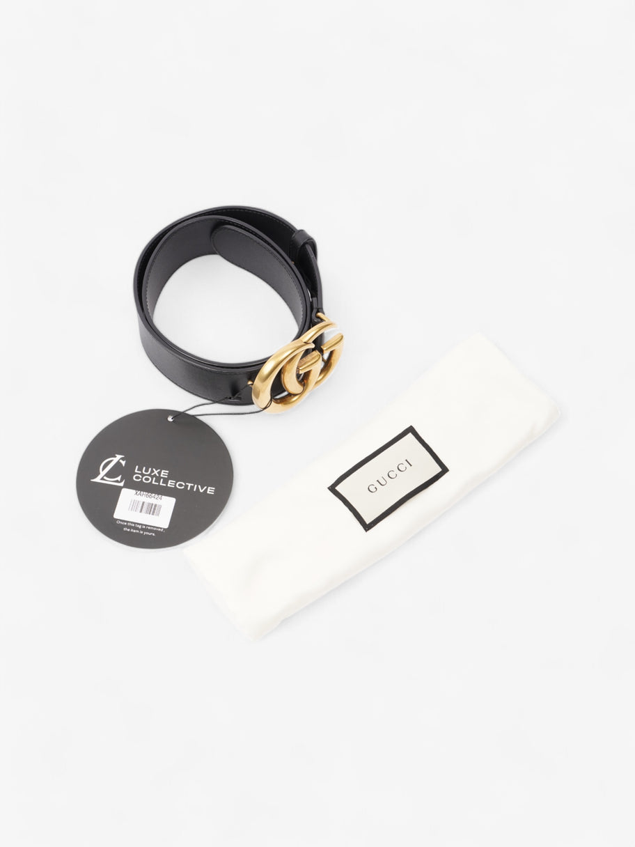 Gucci GG Marmont Wide Belt Blackk / Gold Leather 75cm / 30