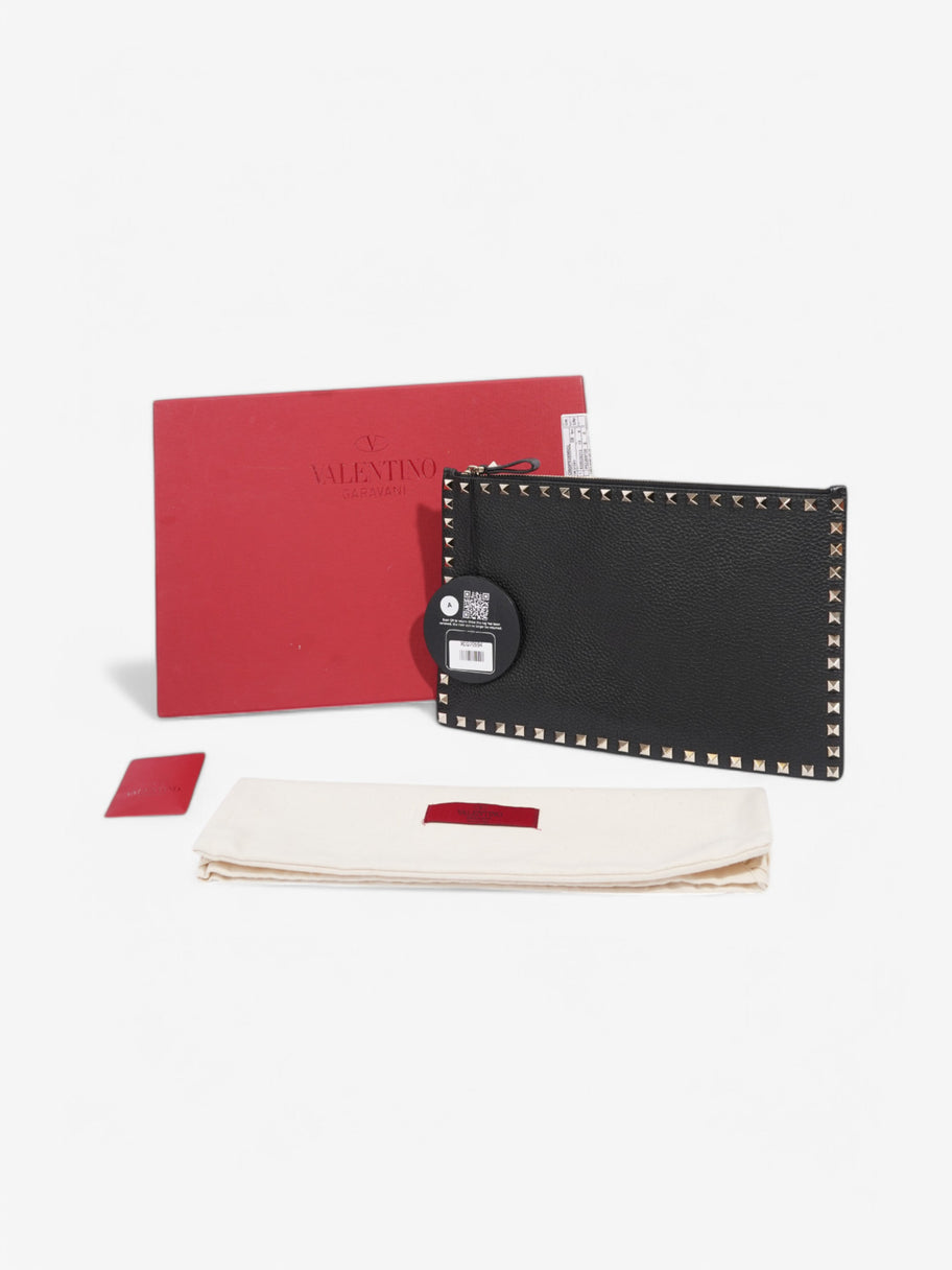 Valentino Rockstud Clutch Black Calfskin Leather Image 8