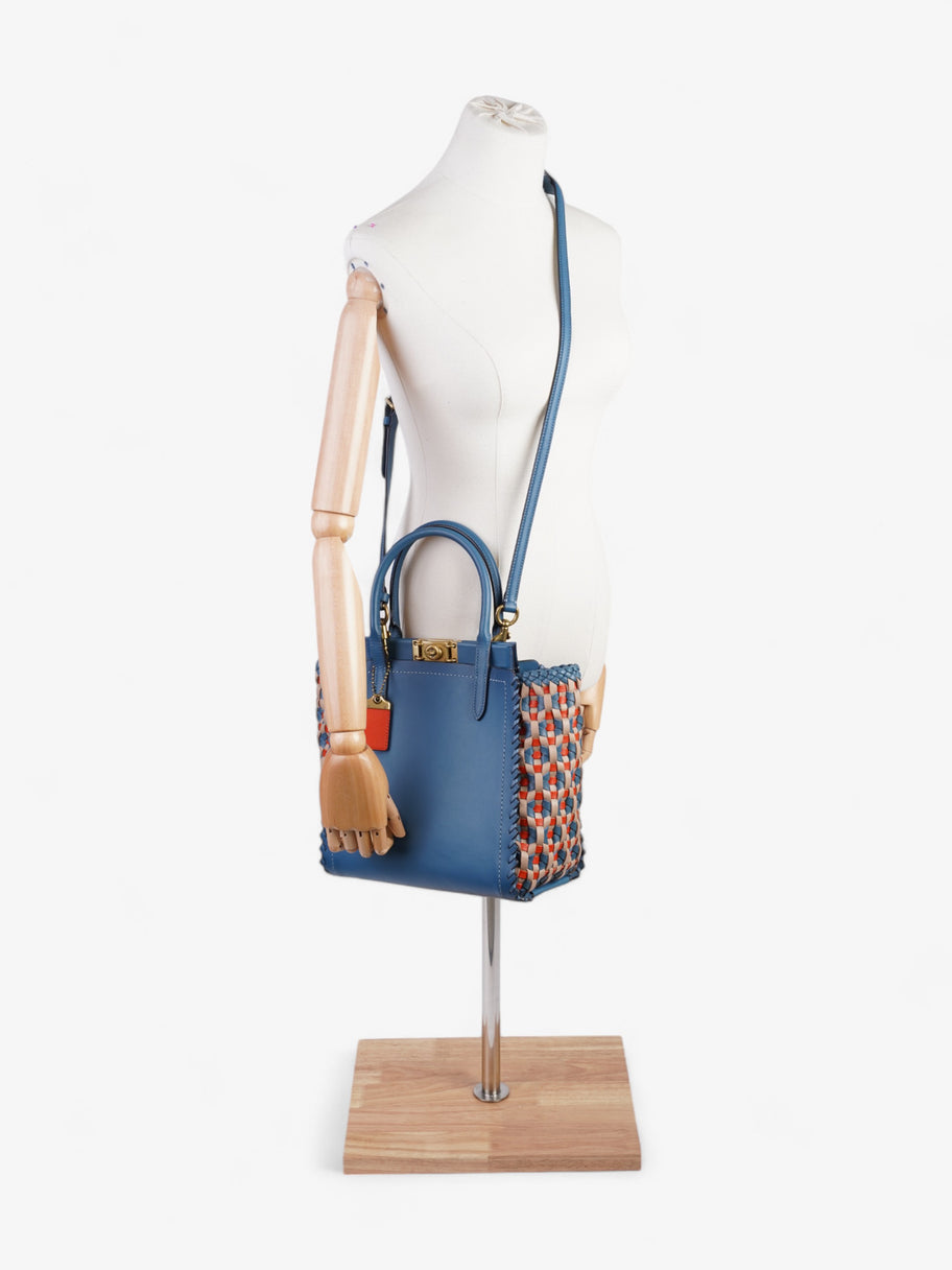 Coach Troupe Tote Blue / Orange / Beige Leather Image 2