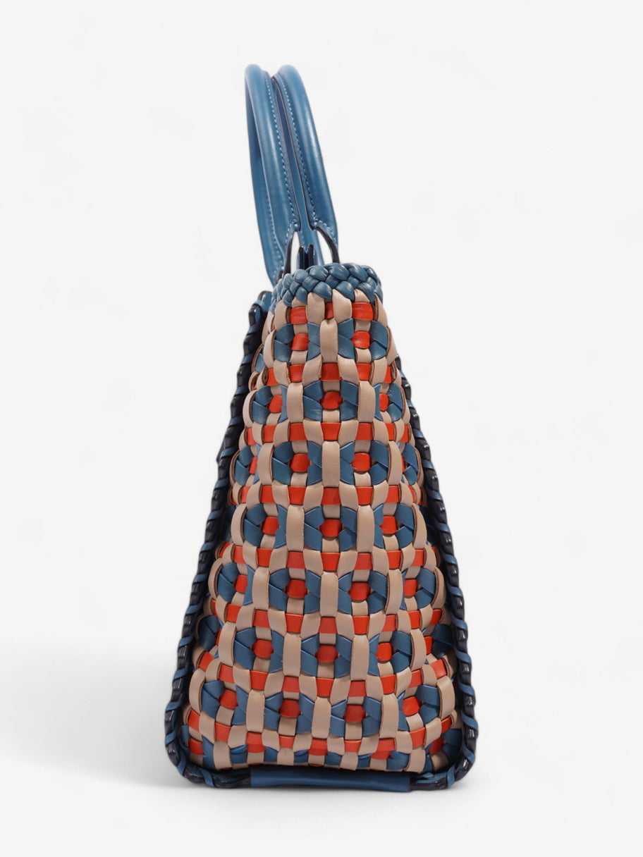Coach Troupe Tote Blue / Orange / Beige Leather Image 3