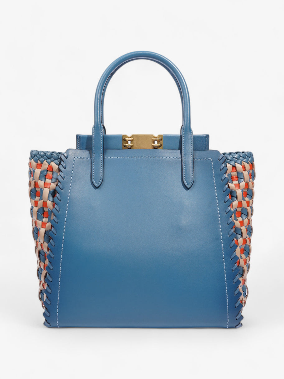 Coach Troupe Tote Blue / Orange / Beige Leather Image 4