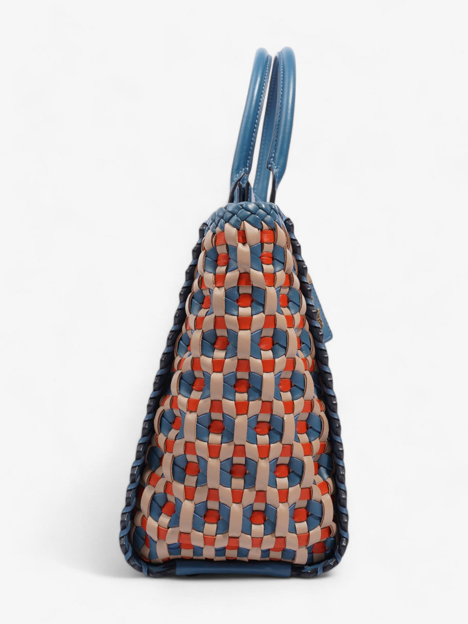 Coach Troupe Tote Blue / Orange / Beige Leather Image 5