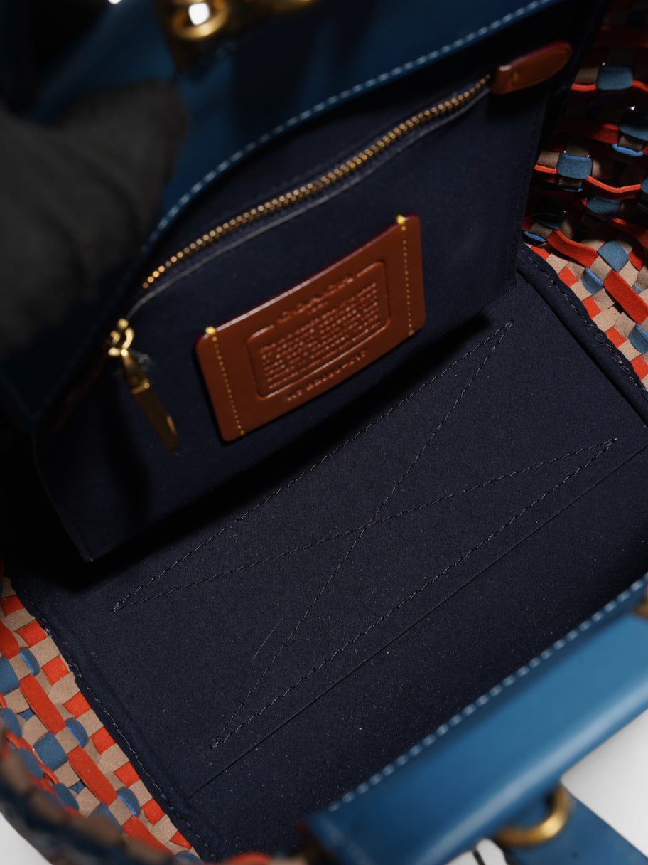 Coach Troupe Tote Blue / Orange / Beige Leather Image 7