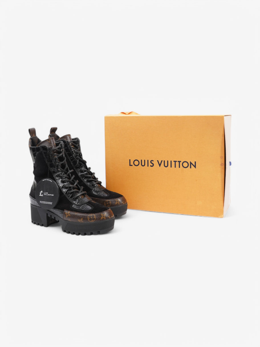Louis Vuitton Laureate Platform Desert Boot 50 Black / Monogram Suede EU 39 UK 6 Image 10